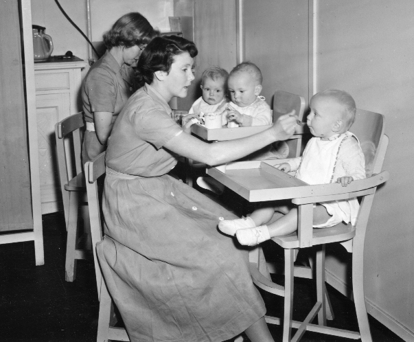 Feeding in highchairs -1944